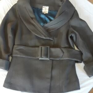 Tulle Womens Sz XL Gray Wool Blend Double Breasted Shawl Collar Belt Lined Coat